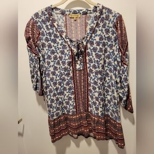 Boho printed tunic Sz M